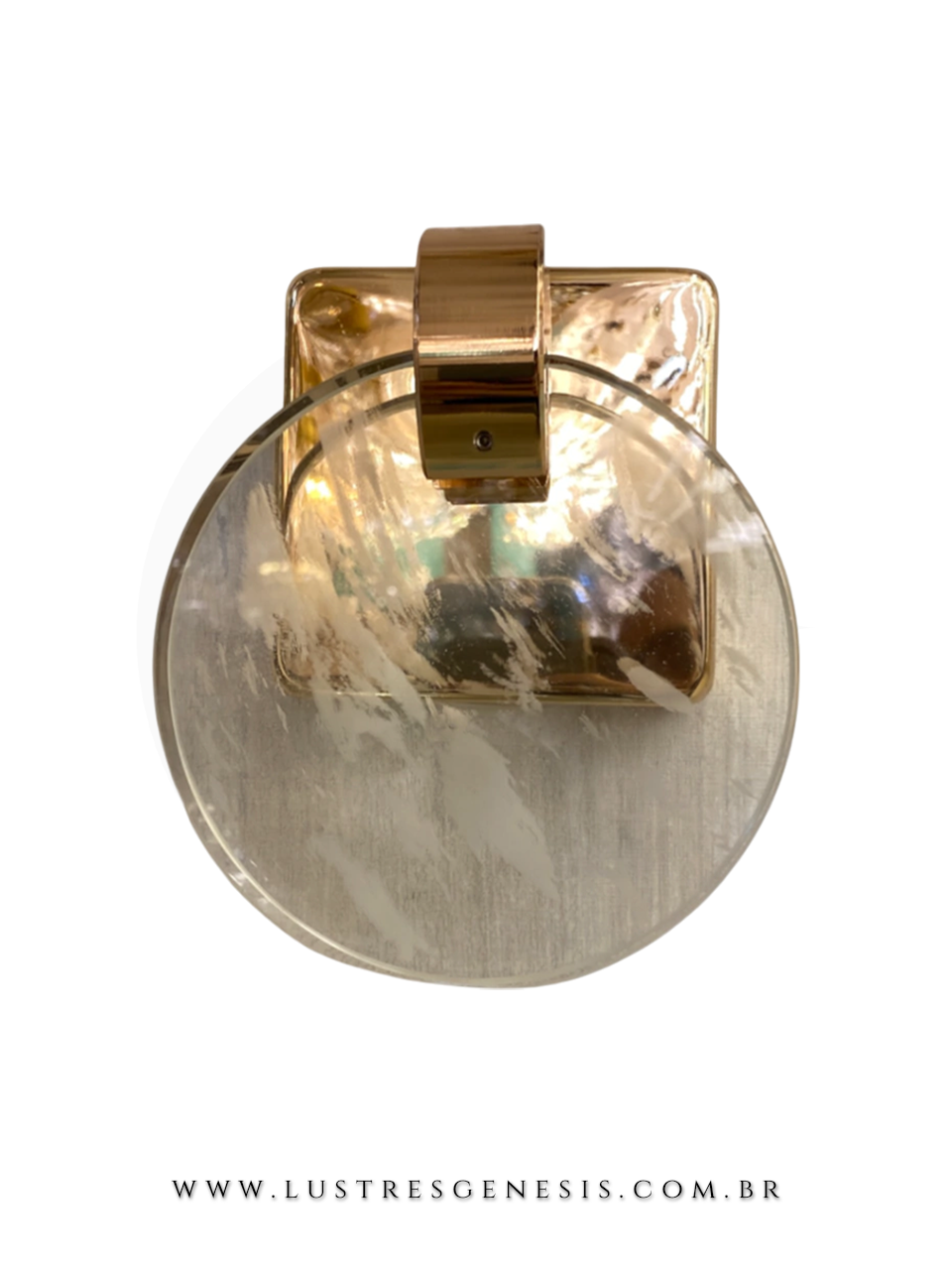 Arandela Moderna Celeste Dourado com LED Integrado Lustres G&ecirc;nesis loja online de Lustres e Ilumina&ccedil;&atilde;o Decorativa